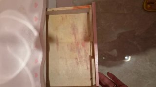 Tocador infantil de madera rosa