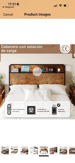 Cama con espacio de almacenamiento y estación de c