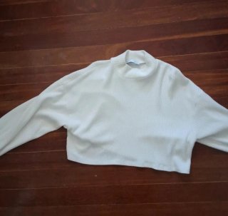 Jersey corto blanco cuello alto