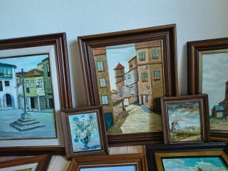 Lote de 10 quadri antichi dipinti a mano