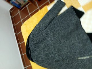 Abrigo mujer negro y gris
