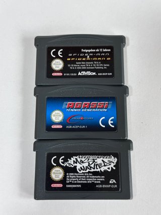 Lote 3 Giochi GBA: Spider-Man 2, Agassi, NFS
