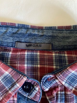 Camisa GAS cuadros con detalles vaqueros