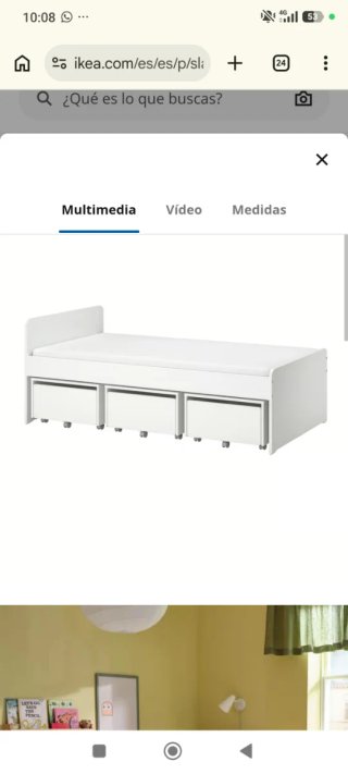 Estructura Cama Blanca 90x200 con 3 Cajones