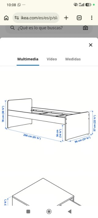 Estructura Cama Blanca 90x200 con 3 Cajones