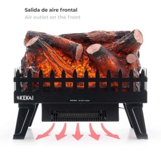 Chimenea eléctrica decorativa acero Kekai Utah 1950 W