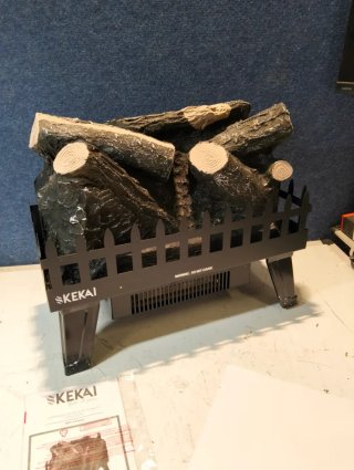 Chimenea eléctrica decorativa acero Kekai Utah 1950 W