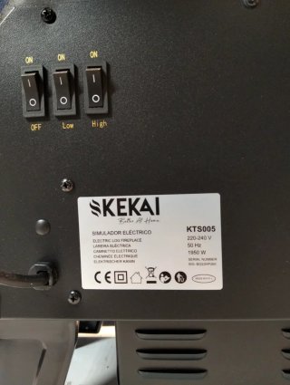 Chimenea eléctrica decorativa acero Kekai Utah 1950 W
