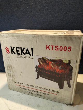 Chimenea eléctrica decorativa acero Kekai Utah 1950 W