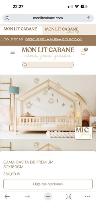 Cama Montessori + Colchón y Accesorios