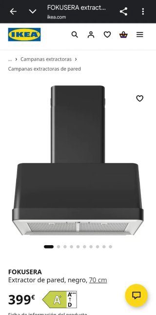 Campana extractora IKEA FOKUSERA 70cm Negra