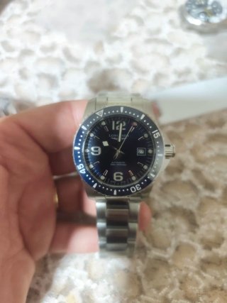 Reloj Longines Azul y Plateado Clon