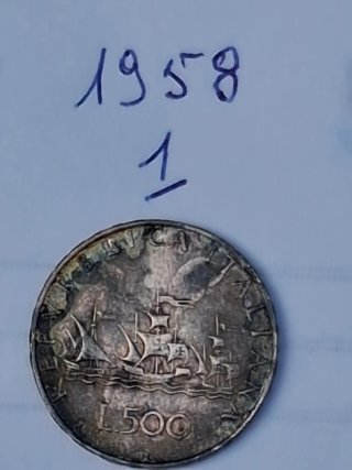 Moneta 500 Lire Caravelle 1958