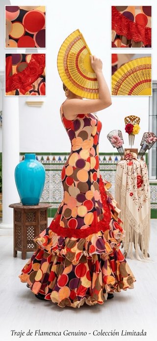 350. Traje Flamenco Talla 38 Multicolor