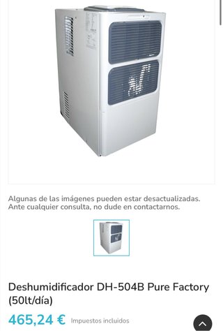 Deshumidificador DH-504B Pure Factory (50lt/día)