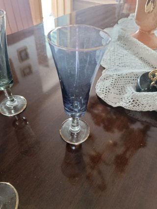 Copas de cristal de colores vintage