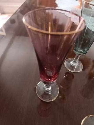 Copas de cristal de colores vintage