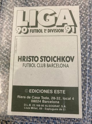 Cromo Stoichkov Barcelona Liga 90/91
