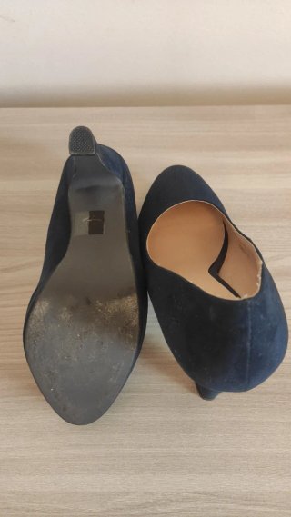Scarpe con tacco scamosciate blu
