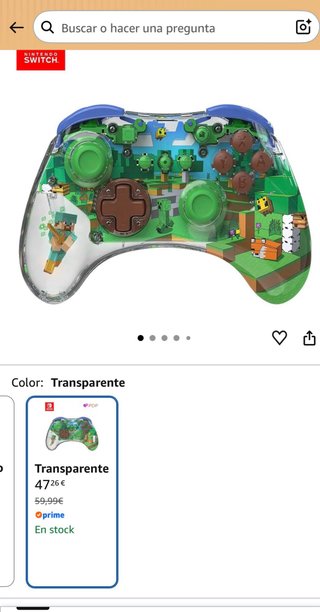 Mando Inalámbrico Minecraft Nintendo Switch PDP