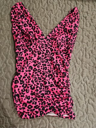Camiseta leopardo rosa elástica