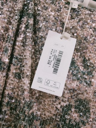 Falda Lentejuelas Gris y Rosa