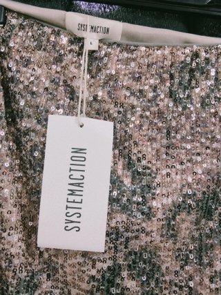 Falda Lentejuelas Gris y Rosa