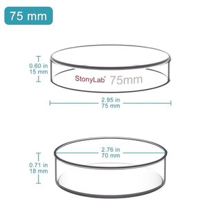 Pack 10 Placas Petri Vidrio Stonylab 75 mm