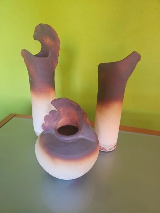 3 Jarrones Decorativos Cerámica