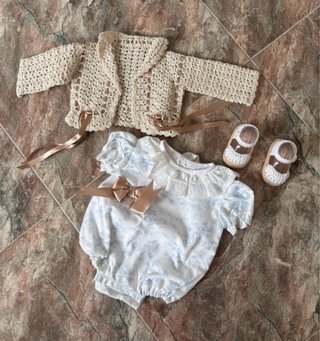Conjunto artesanal bebé 1-3 meses