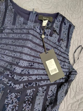 Vestito paillettes Iska London blu/argento