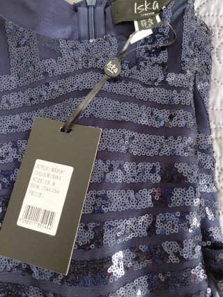 Vestito paillettes Iska London blu/argento