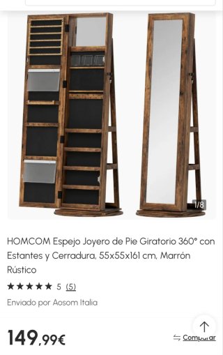 Espejo Joyero Giratorio