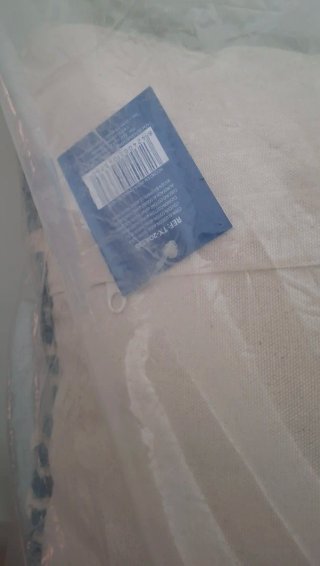 Cojín decorativo algodón beige y azul