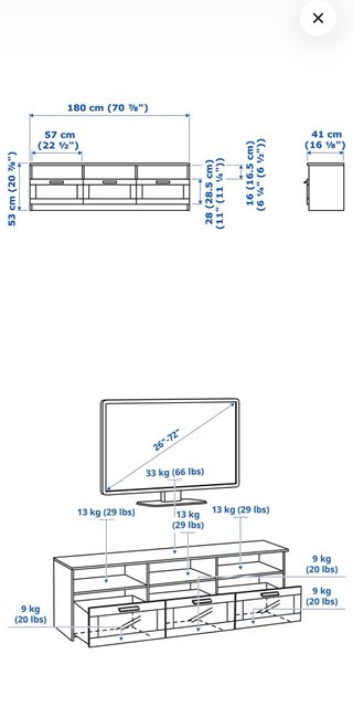 Mueble TV Ikea Blanco y Madera