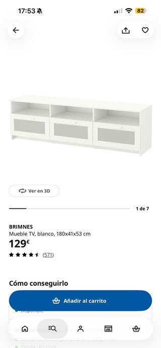 Mueble TV Ikea Blanco y Madera