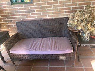 Muebles de jardín ratán y cojines