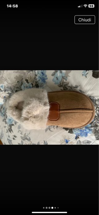 Pantofole eleganti calde beige/marrone taglia 40