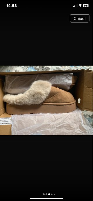 Pantofole eleganti calde beige/marrone taglia 40