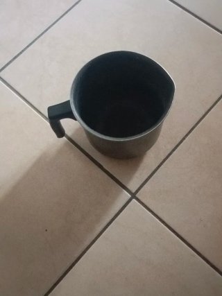 Pentolino nero/argento in metallo