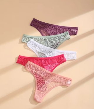 Set 9 Tangas Encaje Transparentes