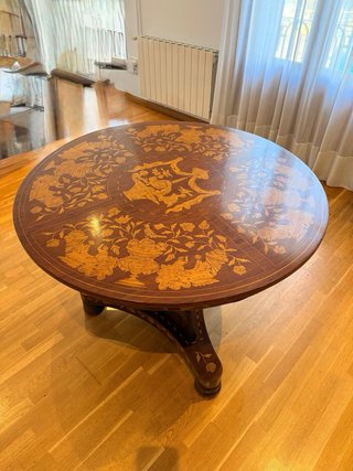 Premium Mesa redonda diseño antique madera
