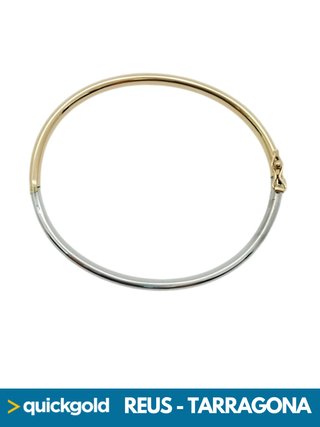 040-05-00769 PULSERA ORO 18K CAÑA  2 EN 1 BICOLOR