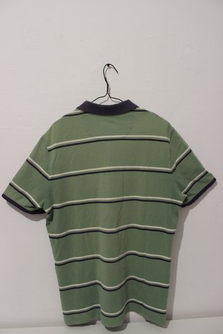 Polo Massimo Dutti verde rayas