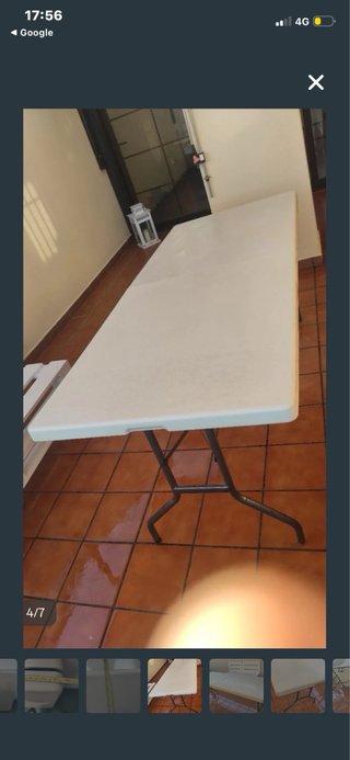 Mesa plegable de plástico beige No envio