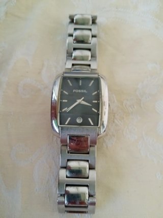 Orologio Fossil Uomo Quadrato Nero Argento