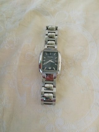 Orologio Fossil Uomo Quadrato Nero Argento