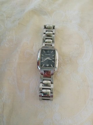 Orologio Fossil Uomo Quadrato Nero Argento