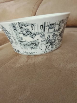 Ensaladera Vintage Carruaje Porcelana