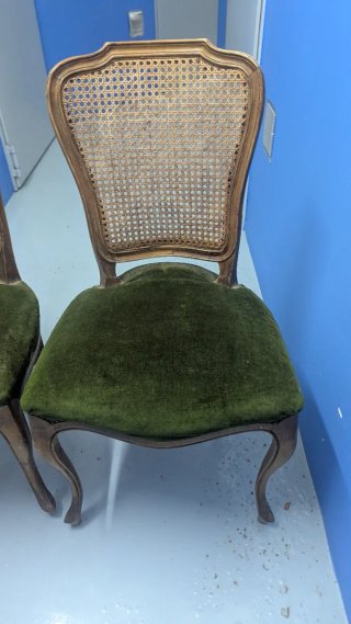 Juego de 2 Sillas Vintage Madera y Rattan